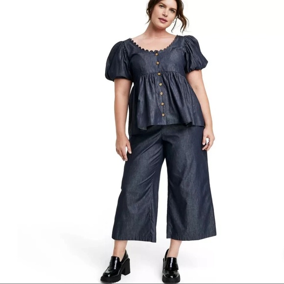 Kika Vargas x Target Sophisticated Wide Leg Cropped Pants Size XS - Picture 1 of 16